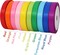 Rainbow Satin Ribbon Double Faced Ribbon 10 Colors, 3/8 Inch Fabric Ribbon Use for Gift Wrapping,Flower Bouquet, Wedding Party Decoration, Hair Bows, DIY Crafts, 5 Yards/Roll,Total 50 Yards